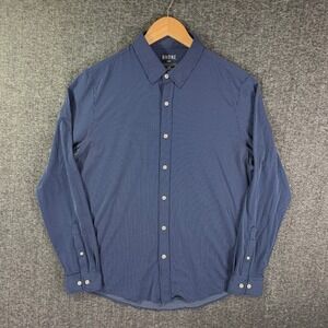 Rhone Performance Shirt Men Large Slim Polka Dot Stretch Button Up